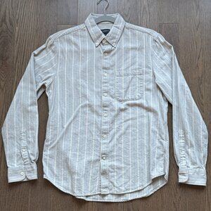 Club Monaco White Striped Casual Button Down Shirt